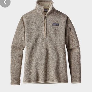 Patagonia oatmeal colored quarter zip